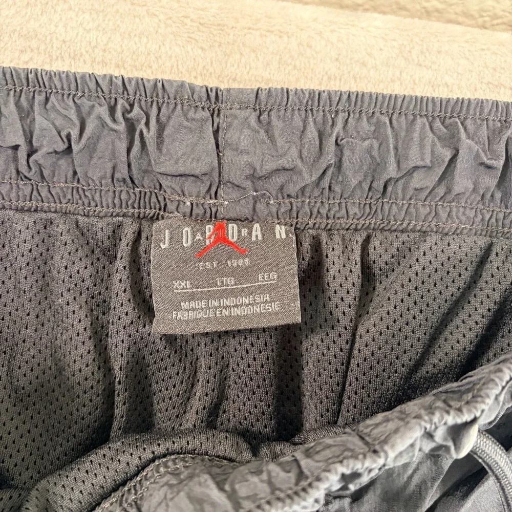 Nike Air Jordan Joggers JumpMan Logo Track Pants 2XL Black Nylon Drawstring